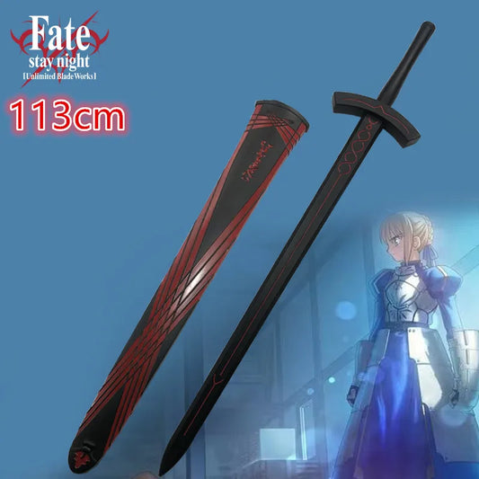 Cosplay  Stay Night Sword Black Holy Sword Saber Sword Weapon The Sword in the Stone Safety 1:1 PU Prop Rubber toy