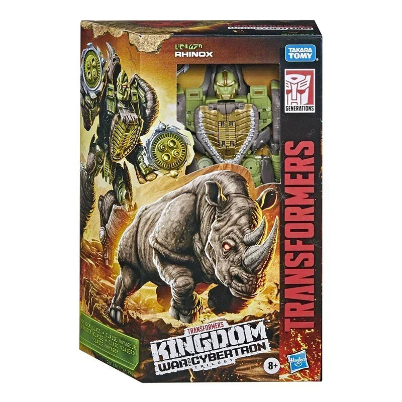 Juguete de transformación serie Kingdom War para Cybertron Rhino Warrior Voyager 18cm figura de acción juguete regalo coleccionable
