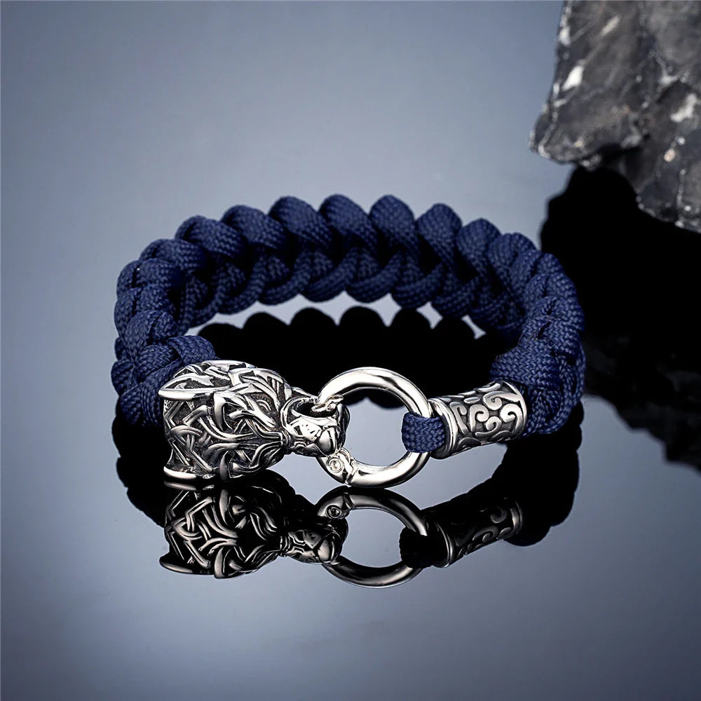 Bracelet Viking Wolf avec corde Paracord | Plusieurs couleurs