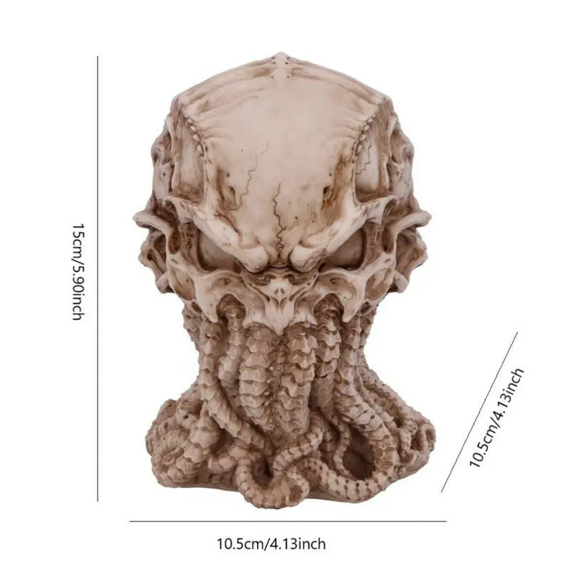 Cthulhu crâne mythique Statue tête de crâne résine étrange gothique décoration de la maison ornement poulpe artisanat Figurines décor de chambre