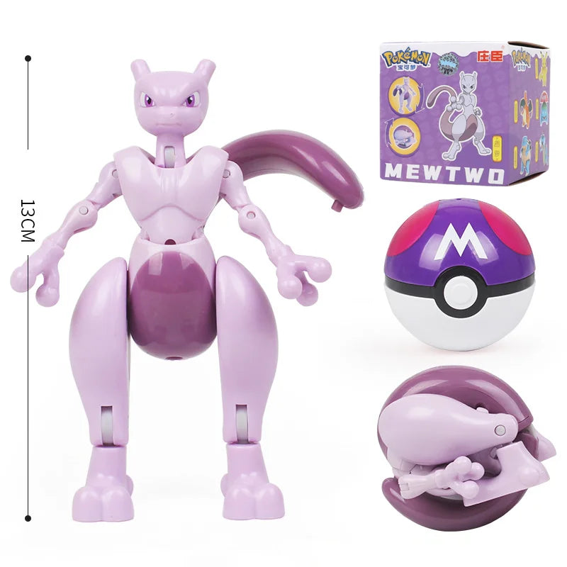 Pokemon Pokeball Anime Figures Toys, Pikachu Gengar Dragonite Snorlax Lapras Pocket Pokeball Toys