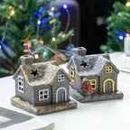Christmas House Incense Burner - Ceramic Aroma Cone Burner with Chimney Design and Ash Catcher for Table Décor - gold / CHINA