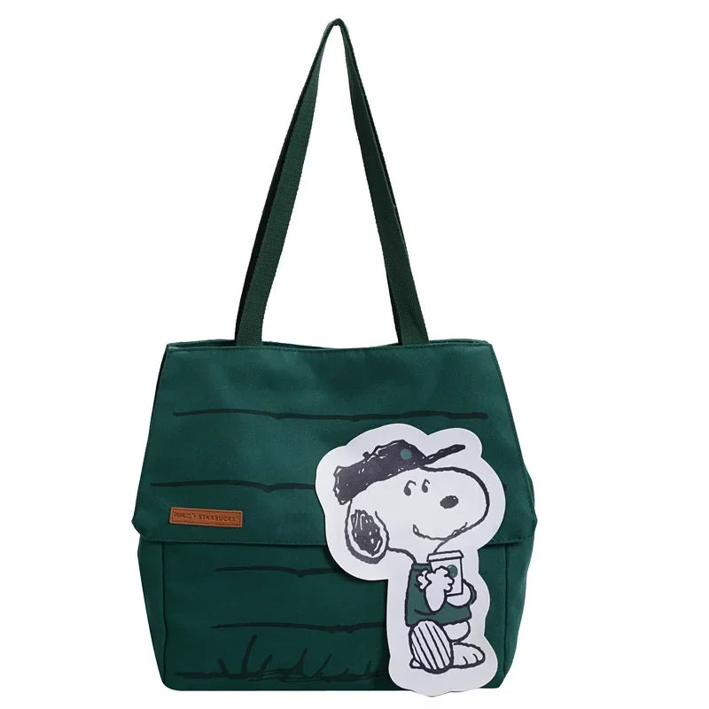 Classic Snoopy Canvas Crossbody Tote Bag – Large Capacity Shoulder Bag