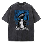 Solo Leveling Vintage T-shirt: Washed Cotton Streetwear