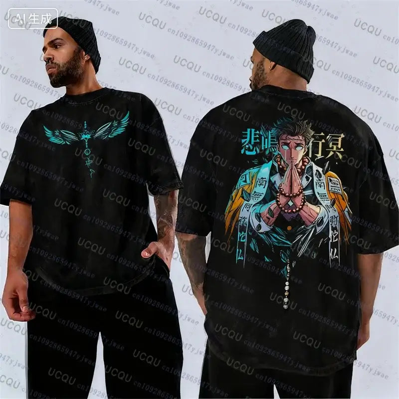 Gyomei Himejima T-shirt: Demon Slayer Vintage Washed Tee