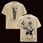 Asta Black Clover T-Shirt Vintage Washed Oversized Tee