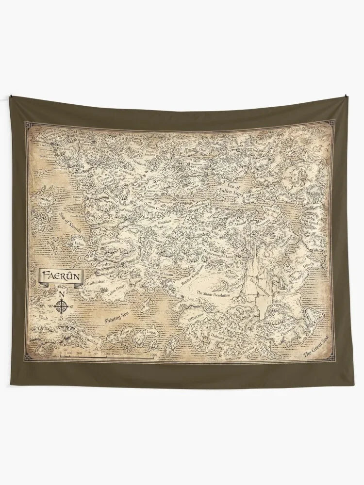 Annotated Map Of Faerun Tapestry Home Supplies Wall Mural Wall Tapestries Tapestry