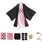 Nezuko Kamado Cosplay Costume: Adult Demon Slayer Kimono Set