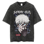 Anime Washed T-shirt: Vintage Harajuku Oversized Cotton Tee