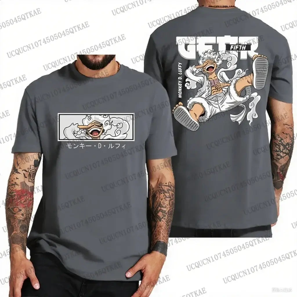 One Piece Luffy T-Shirt: Oversized Cotton Anime Streetwear