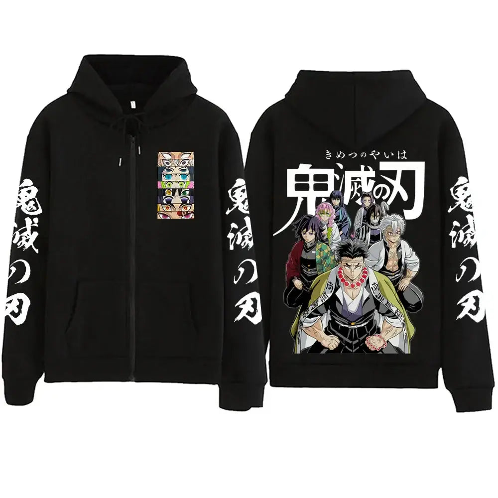 Demon Slayer Zipper Hoodie 2025 Harajuku Sweatshirt