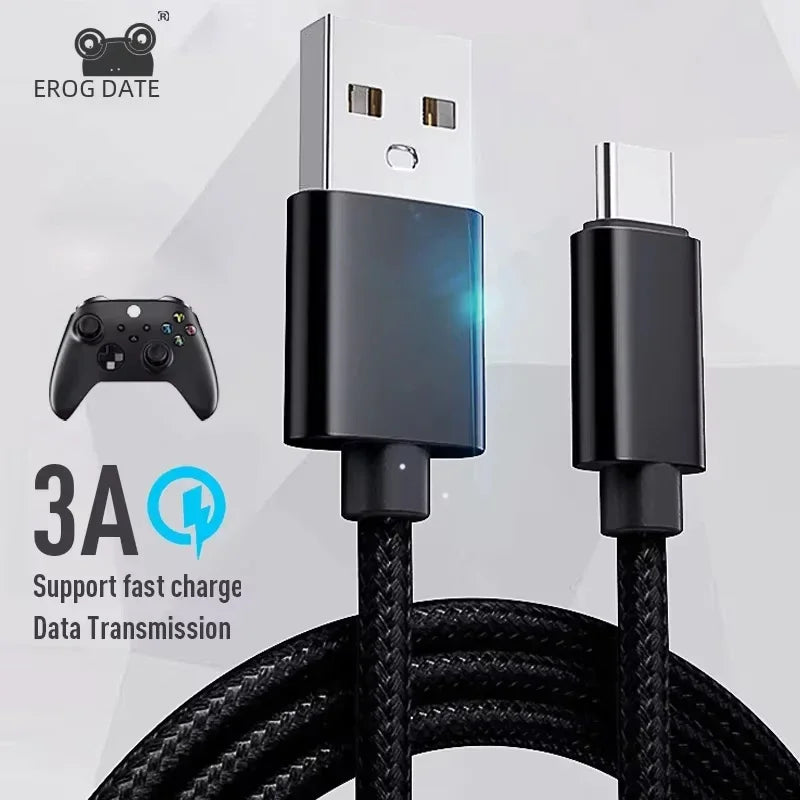USB Type-C Charging Cable for PS5 Xbox Series S/X Controller | 10ft Fast Charging Cord
