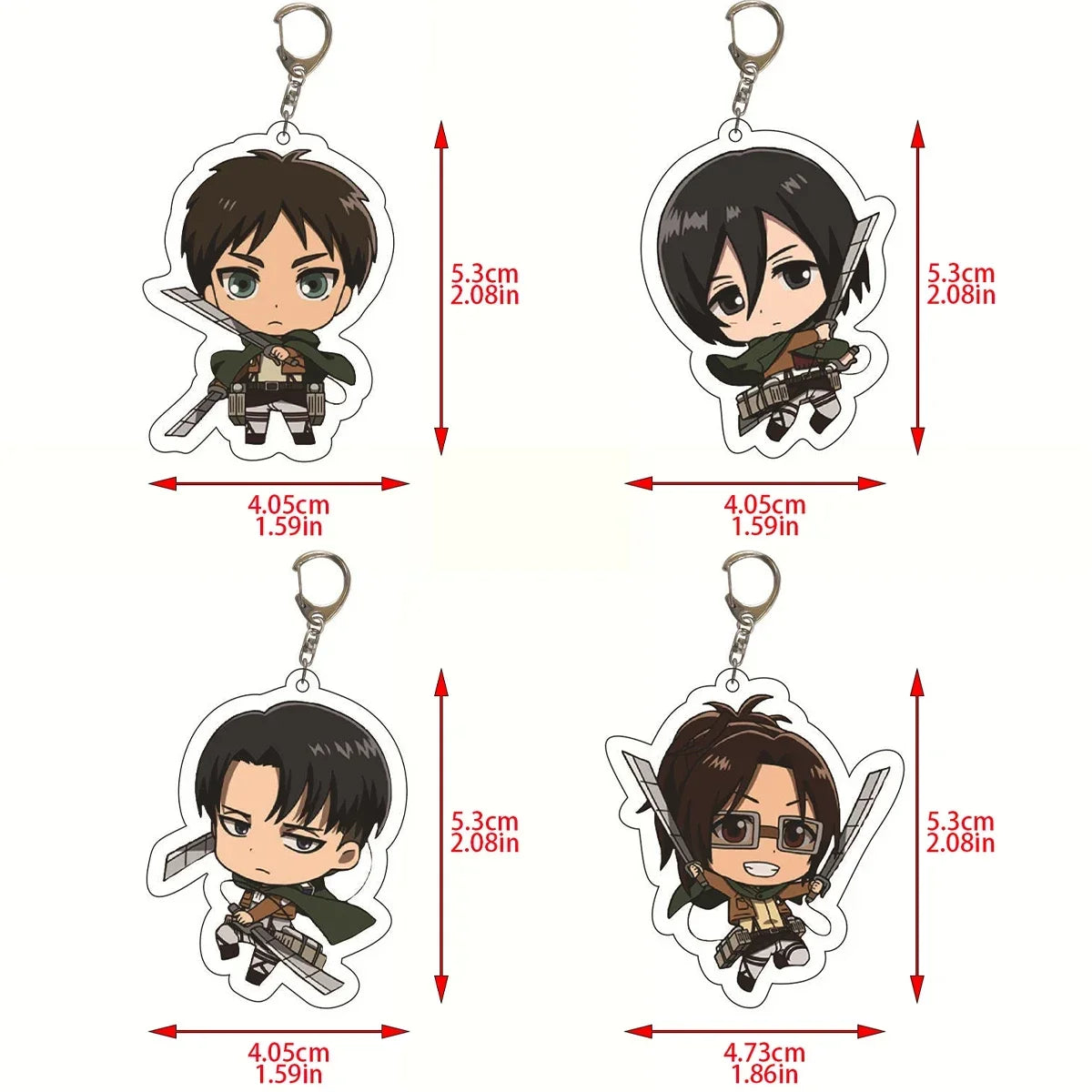 Anime Keychain Cute Cartoon Keychain Car Accessories for Men Bag Pendant Shingeki No Kyojin Friend Gifts Jewelry