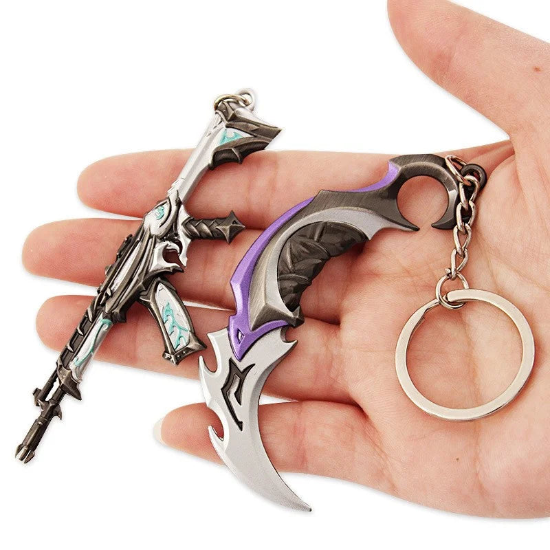 Porte-clés de jeux anti-émeute Valorant Karambit AK M4, modèle d'arme de poignard de samouraï, porte-clés en métal, pendentif de sac, bijoux llaveros, cadeau masculin