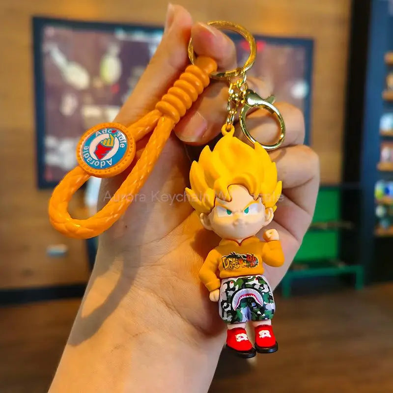 Dragon Ball Z Anime Keychain Super Saiyan Goku Master Roshi Buu Gohan Accessories Car Key Chains
