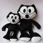 Kawaii Retro Black Cat Plush Toy – Soft Cartoon Cat Sofa Cushion & Office Pillow Doll (30 & 45cm)