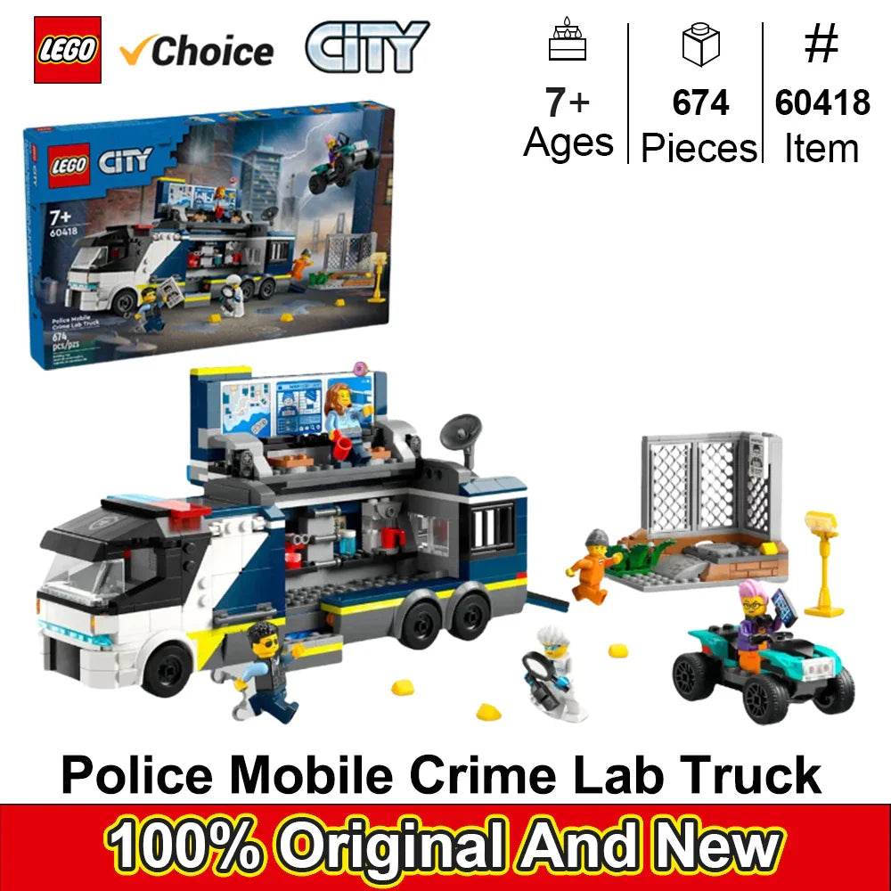 LEGO 60418 City Police Mobile Crime Lab Truck Toy, Pretend Play Police Toy, Police Truck Toy for Kids Ages 7 Plus - 60418