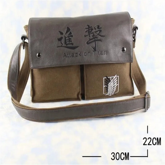 Anime Attack on Titan Bags Durable Bag Shingeki No Kyojin Canvas Shoulder Messenger Shoulder Bag A885