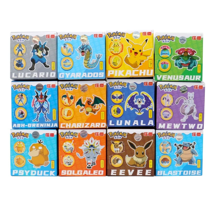 Pokemon Pokeball Anime Figures Toys, Pikachu Gengar Dragonite Snorlax Lapras Pocket Pokeball Toys