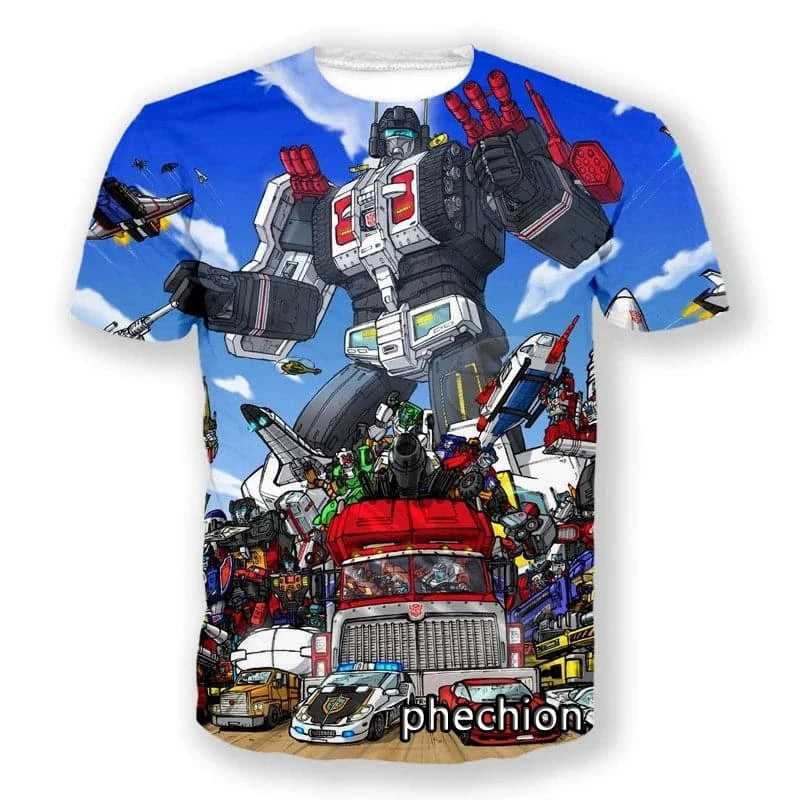 phechion New Men/Women Transformers 3D Printed Short Sleeve T-Shirt Fashion T Shirt Sport Hip Hop Summer Tops L105