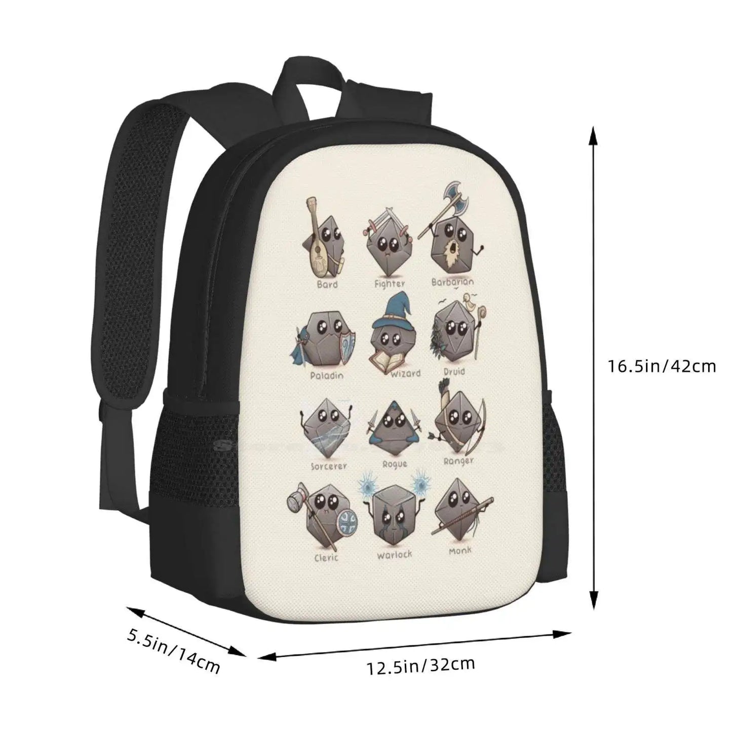 Kawaii Dnd Classes-dnd &amp; Dragons D&amp;d sac à dos pour étudiant école ordinateur portable sac de voyage Dnd Dm Dragons Geek DD Rpg Gm D20 Geometri