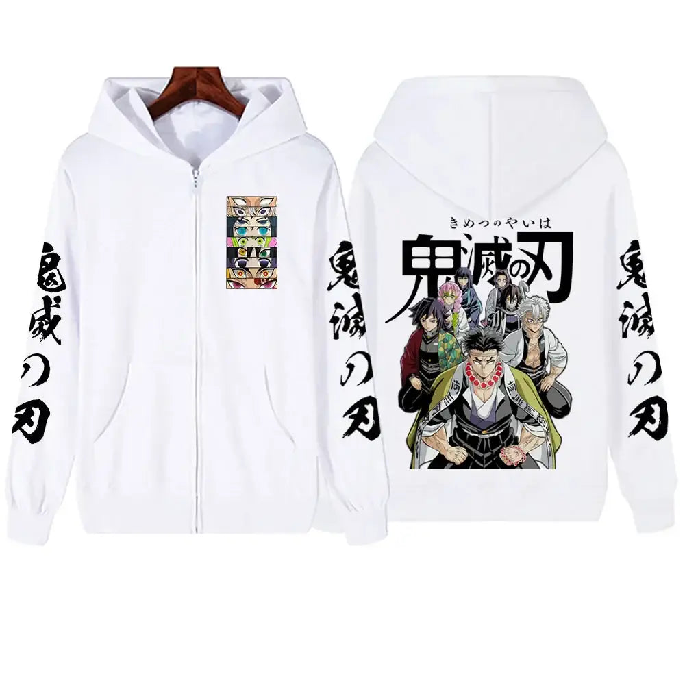 Demon Slayer Zipper Hoodie 2025 Harajuku Sweatshirt