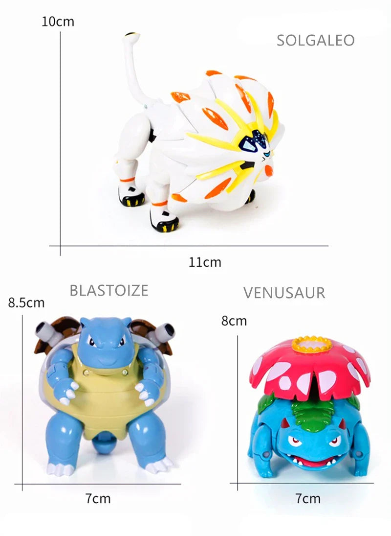 Pokemon Pokeball Anime Figures Toys, Pikachu Gengar Dragonite Snorlax Lapras Pocket Pokeball Toys