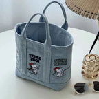 Snoopy Embroidered Canvas Tote Bag – Japanese Style Casual Handbag