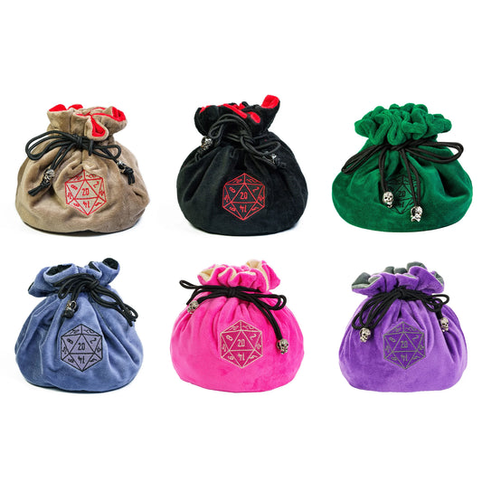 New Drawstring Dice Bag Flannelette Double-Layer Storage Bag Round Bottom Big Pouch for Packing Gift RPG Dice Board Game