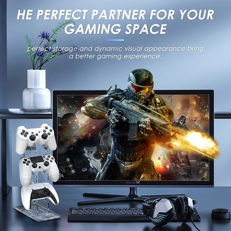 Game Controller Display Stand Earphones Holder for PS5/PS4/Switch Pro/Xbox Joystick Accessories ABS Gaming Stereoscopic Support