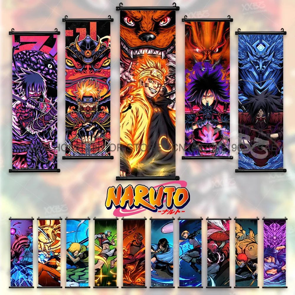 Uzumaki Naruto Posters: Sasuke & Madara Wall Art Scroll