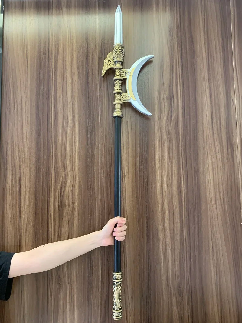 Espada china antigua Lu Bu larga de media luna, cuchillo, arma, modelo de tres reinos, juguetes para niños, regalo para niños, Cosplay 1:1, PU de seguridad