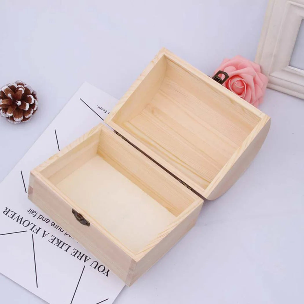 Trinket Wooden box Decorate Plain Small/Large Storage Wedding Wooden Arched Hinged Gift Jewellery Keepsake Pine