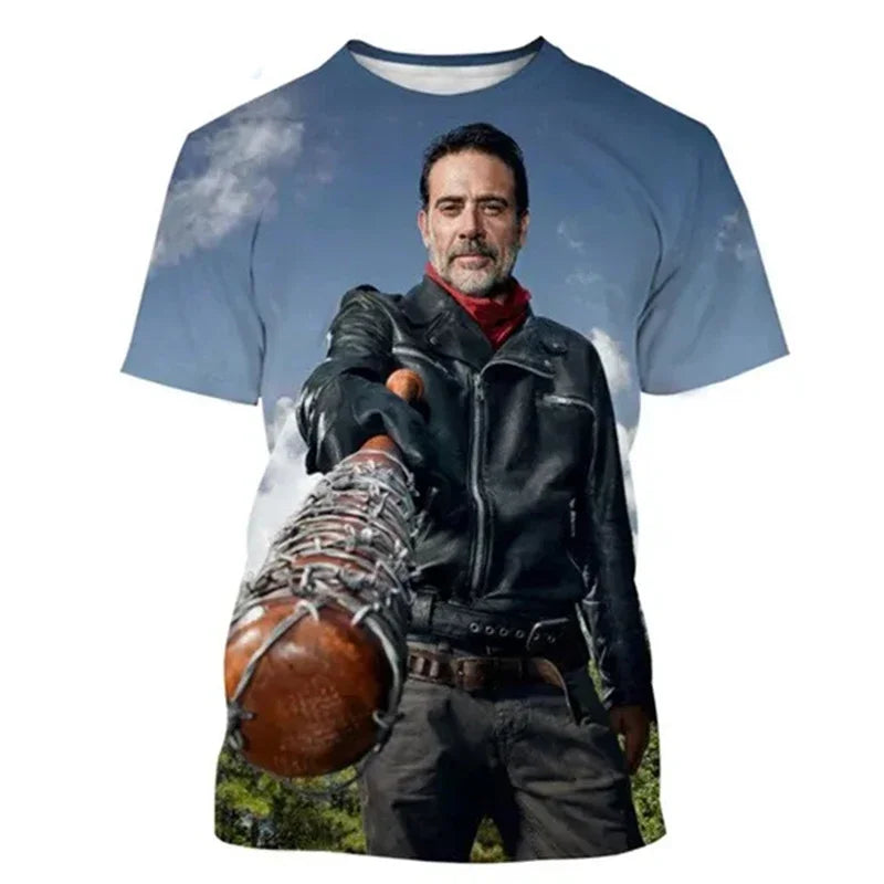 Fashion 3D Printed Nigan Personality Loose Sweatshirt Streetwear Oversized O Neck Tees The Walking Dead T-shirt For Men Summer