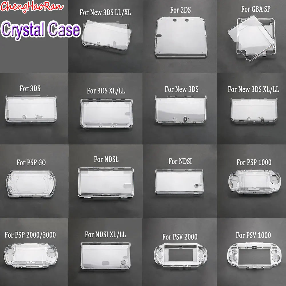 1 Piece Clear Protective Case for PSP PSV GBA SP NDSL DSI NDSi XL 3DS XL New 3DS XLLL Console | Universal Crystal Hard Shell