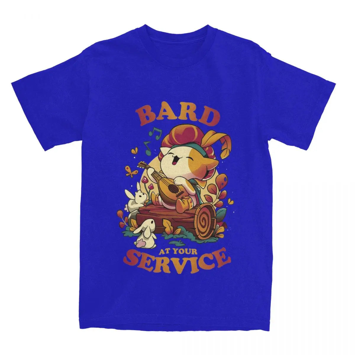 Vintage DnD Bard's Call T-Shirts Men O Neck 100% Cotton T Shirts Cute Cat Gamer Short Sleeve Tees Printed Clothes