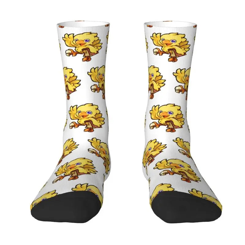 Novelty Men's Science Game Final Fantasy Dress Socks Unisex Warm Comfortable 3D Print Kids Chocobo Moogle Crew Socks