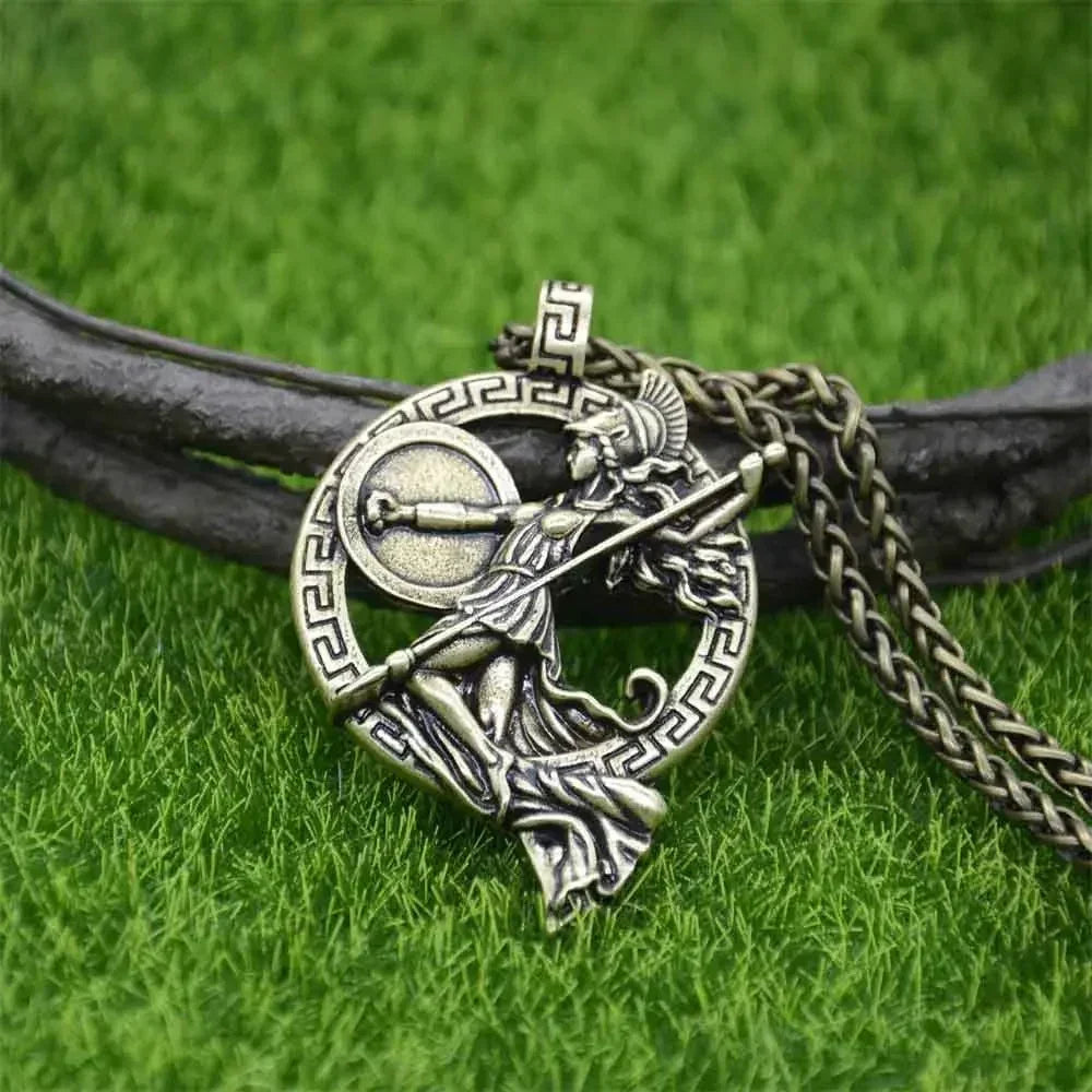 Nostalgia Greek Goddess Roman Mythology Warrior Goddess Minerva Athena Pendant Gothic Necklace For Women Jewelry Accessories