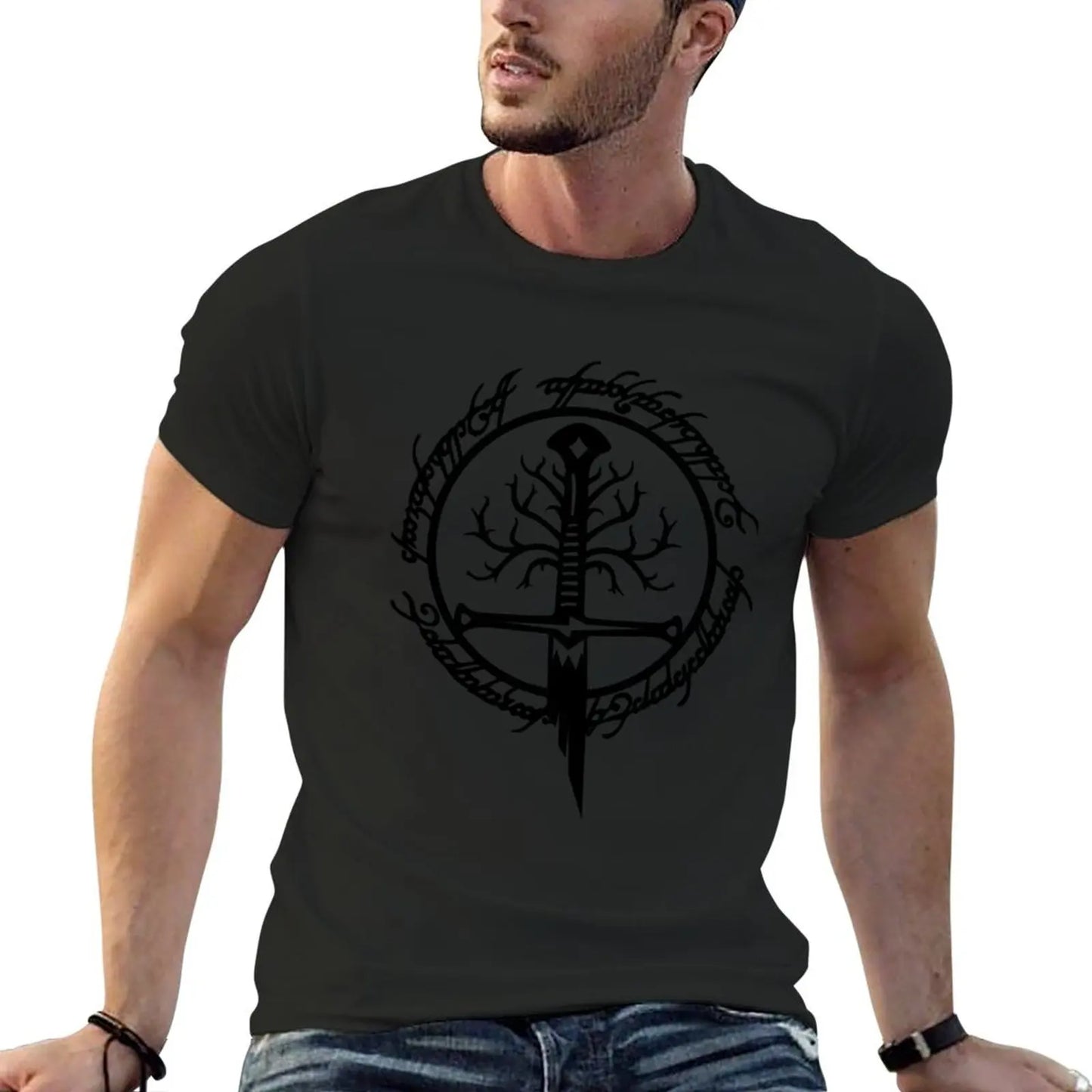 Nouveau Seigneur de l'anneau T-Shirt garçons t-shirts blancs T-Shirt homme mignon hauts t-shirt surdimensionné t-shirts noirs pour les hommes