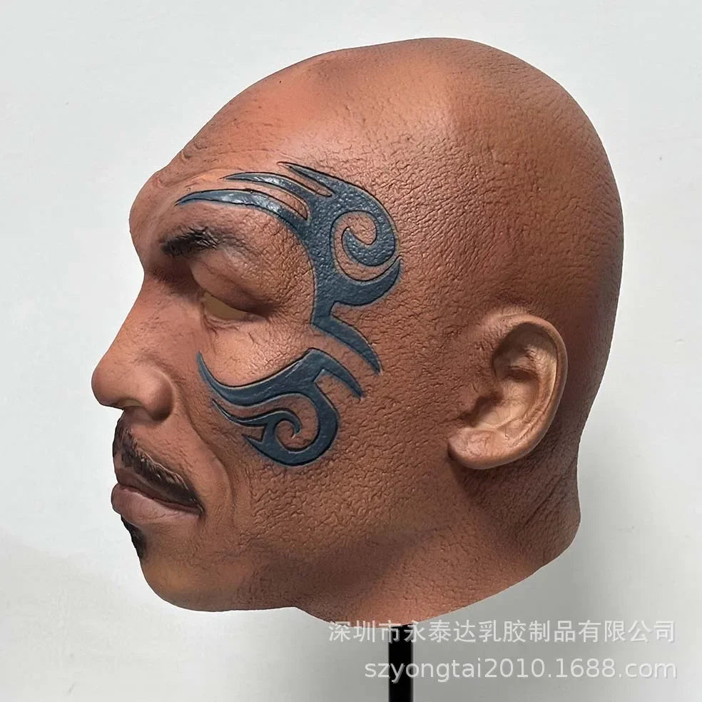 Realistic Mike Tyson Mask Helmet Halloween Boxing Champion Head Fans Support Cosplay Jack Paul Latex Mask