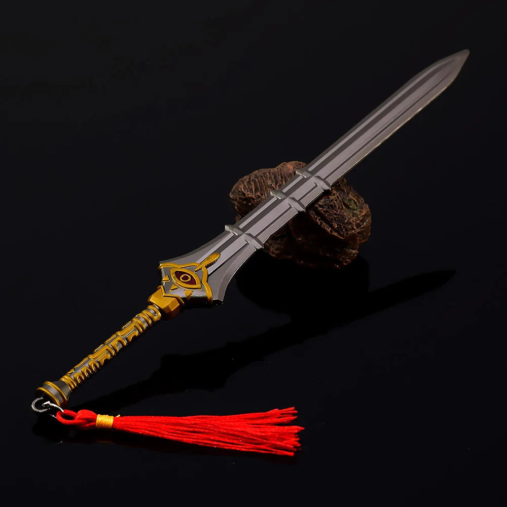 22cm Tears of the Kingdom Meditation Greatsword Keychain Game Periphery Metal Weapon Model Uncut Blade Keychain For Boys Gifts