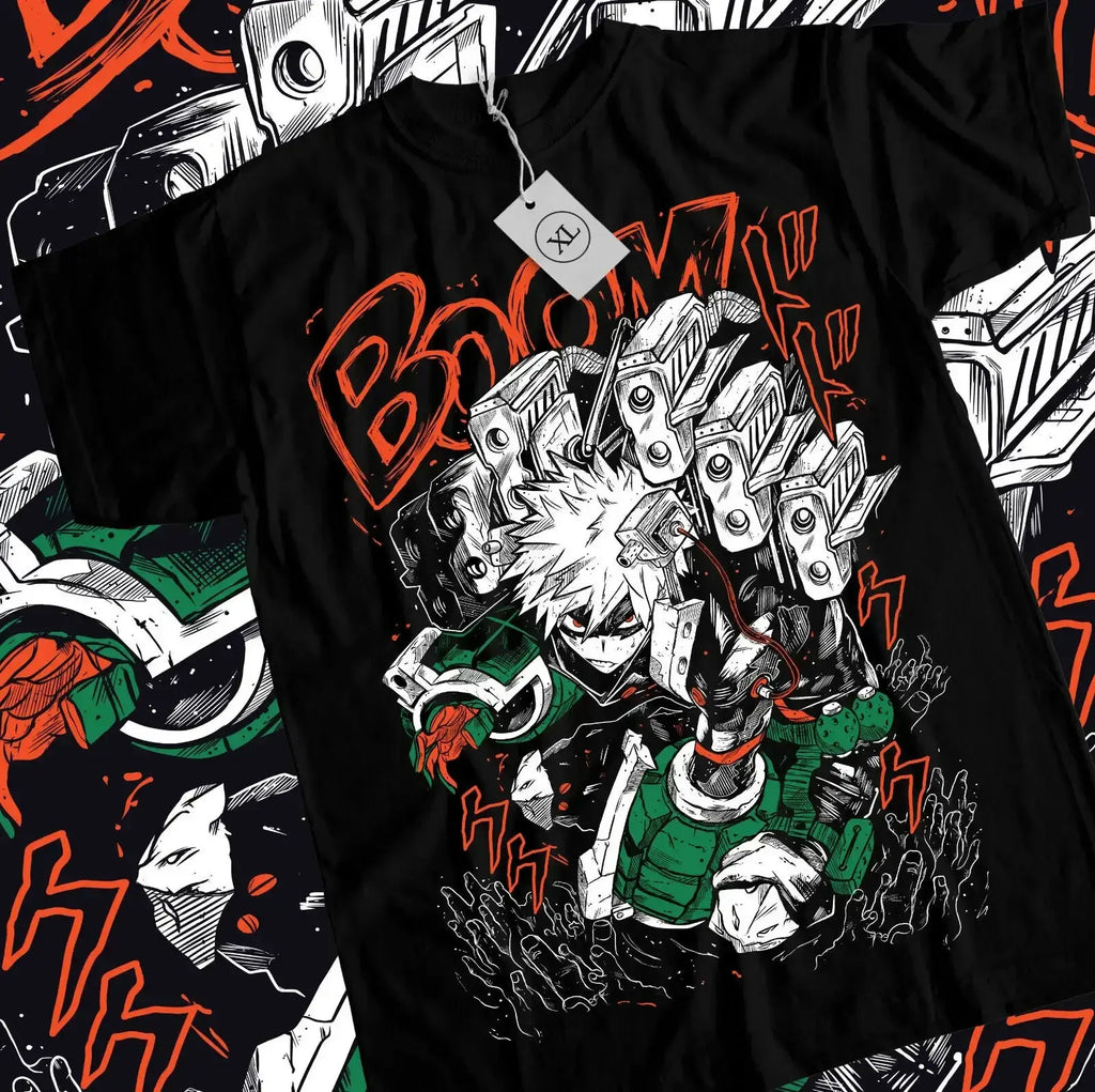 Bakugou T-Shirt: Deku Rivalry Oversized Black Tee