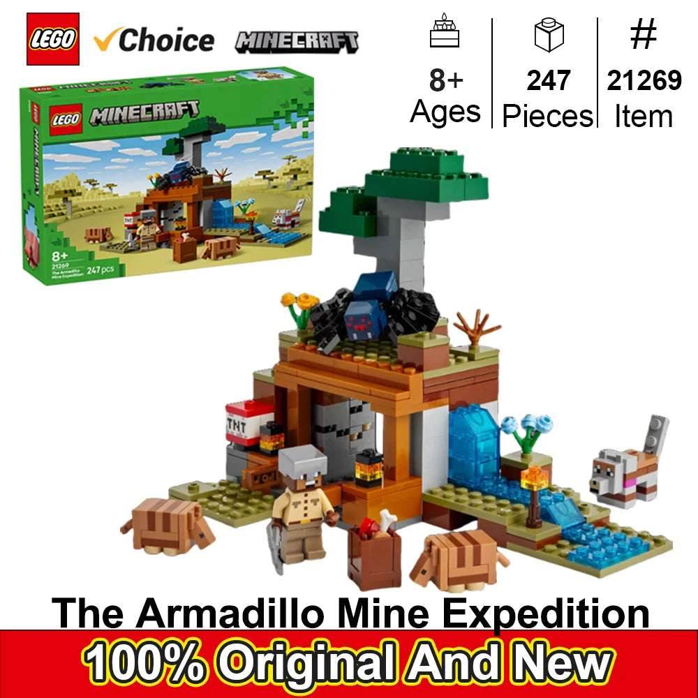 LEGO 21269 Minecraft The Armadillo Mine Expedition Toy Figures and Playset - Building Minecraft Toy for Kids, Boys and Girls - 21269