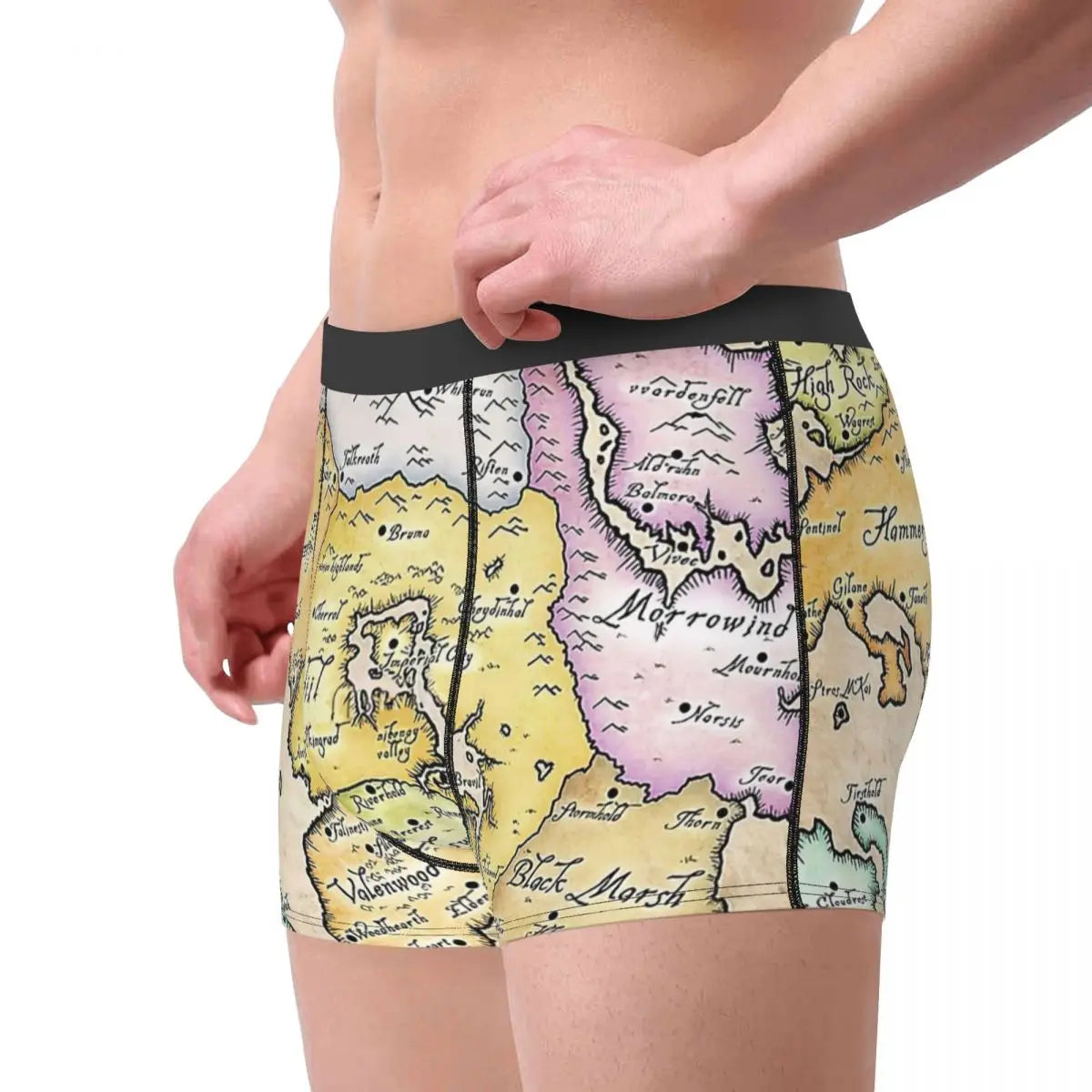 Carte de Tamriel caleçons culottes respirantes sous-vêtements masculins imprimés Shorts Boxer slips