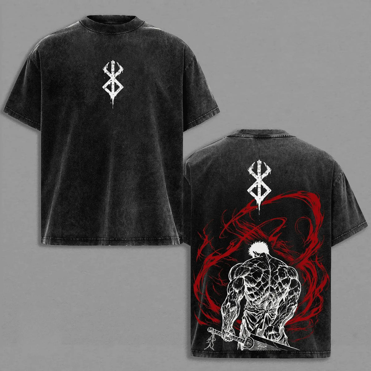 Guts Berserk T-Shirt Vintage Washed Oversized Tee