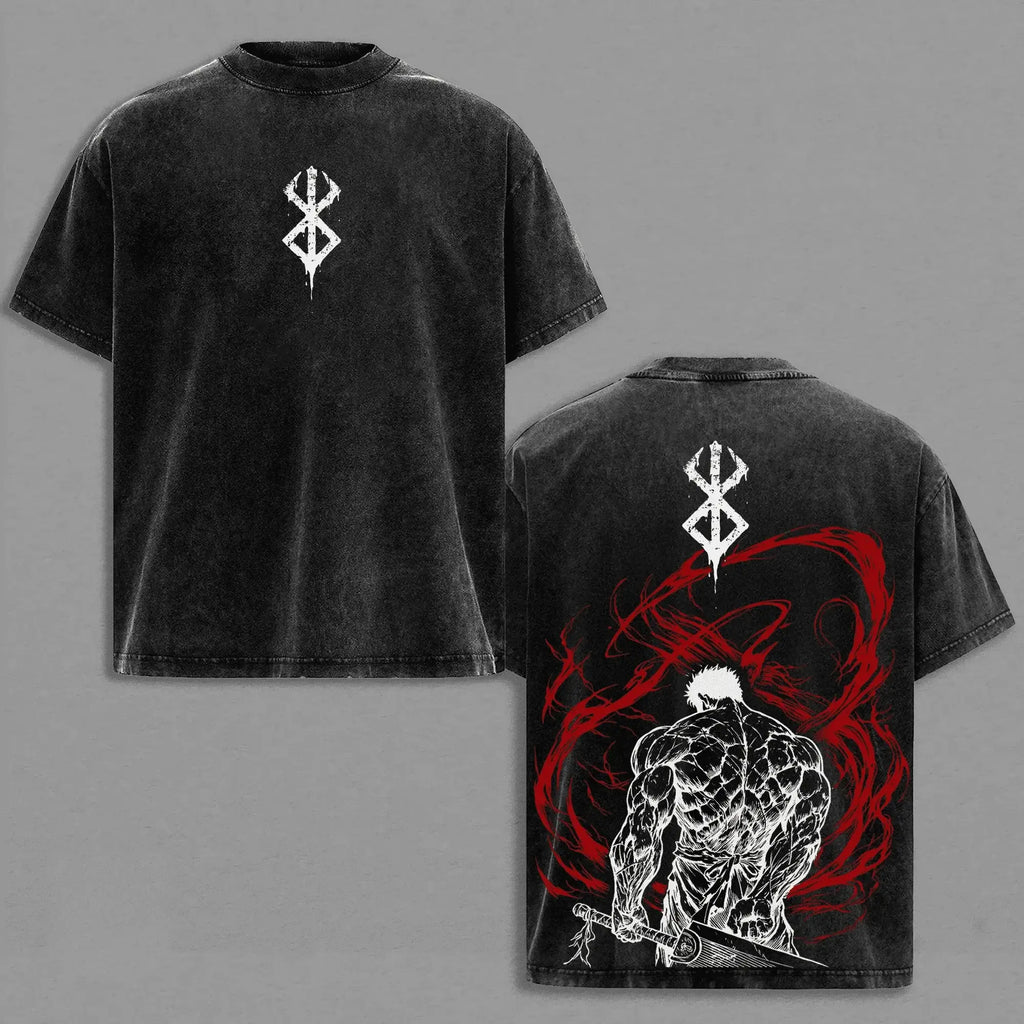 Guts Berserk T-Shirt Vintage Washed Oversized Tee