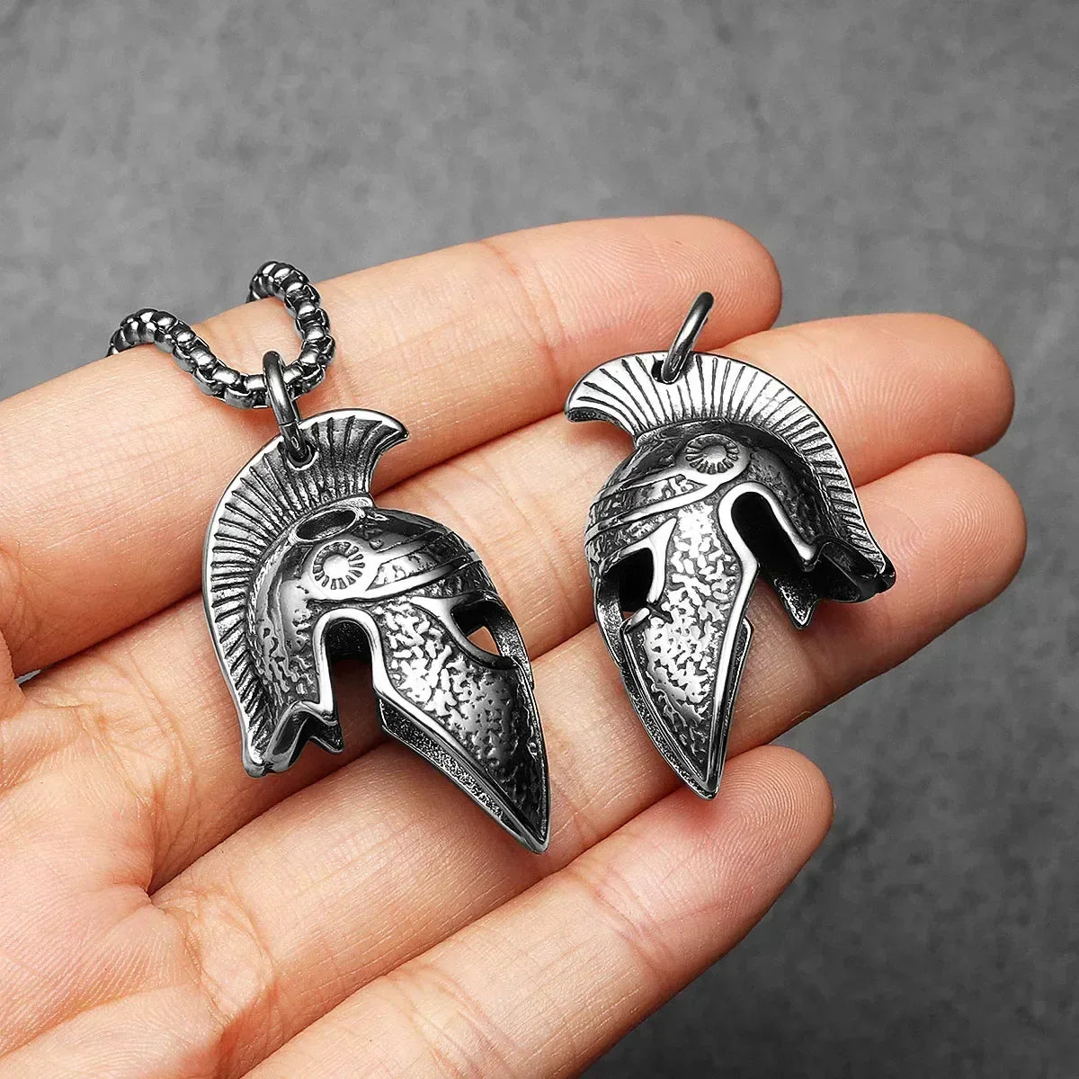 Spartan Roman Helmet Men Necklaces With Pendant Stainless Steel Jewelry For Male Women Punk HipHop Accessories Gifts Wholesale