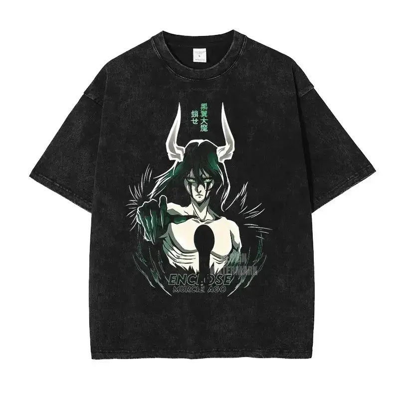 Bleach Aizen Sousuke Harajuku Washed Graphic T-Shirt