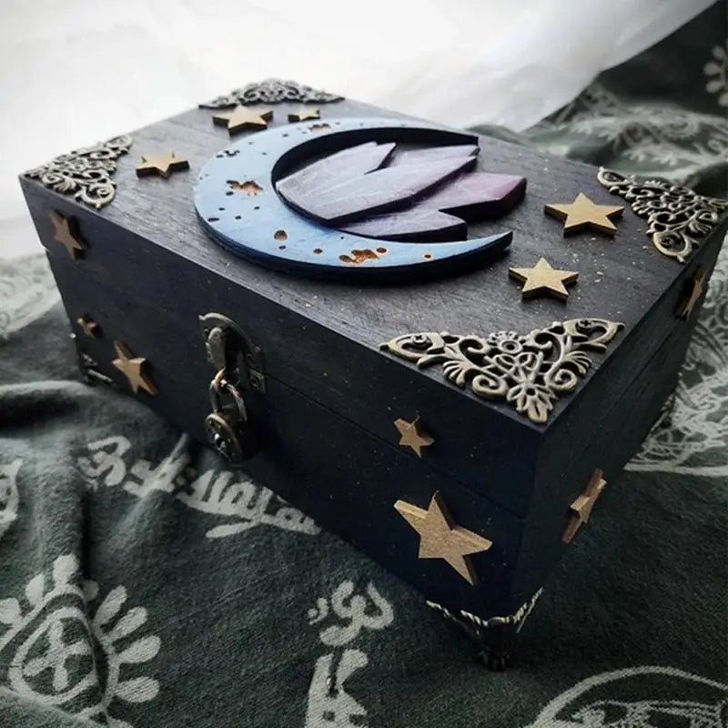 Halloween Wood Storage Bins Wood Crate Candy Container Key Hider Wooden Jewelry Box Decorative Storage Portable Treasure