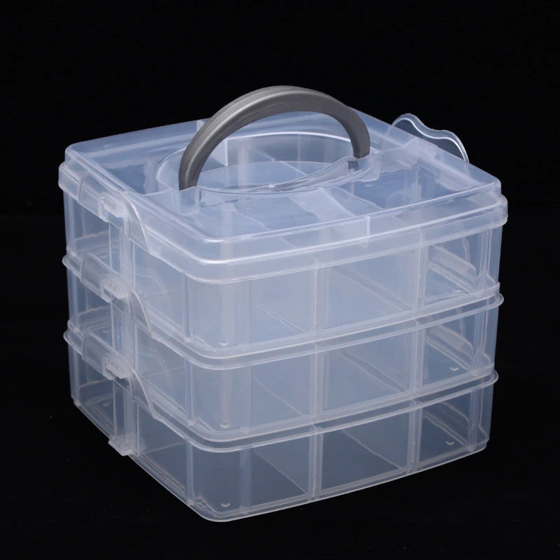 Caja de almacenamiento de joyería transparente, caja de acabado de gran capacidad, collar, anillo, pendientes, caja de almacenamiento, caja de adorno